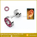 316L Surgical Stainless Steel Multi-Rhinestone Jeweled Fake Plugs Piercings